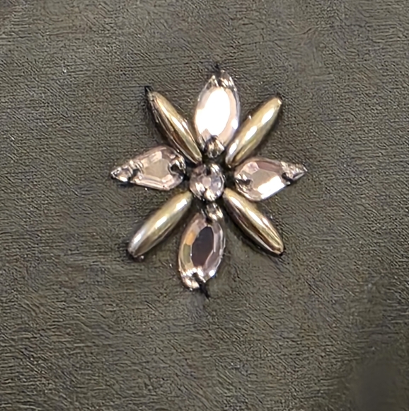 Lane Bryant Black Sleveless Faux Leather Peplum Embellished Top Size14 - Picture 10 of 13